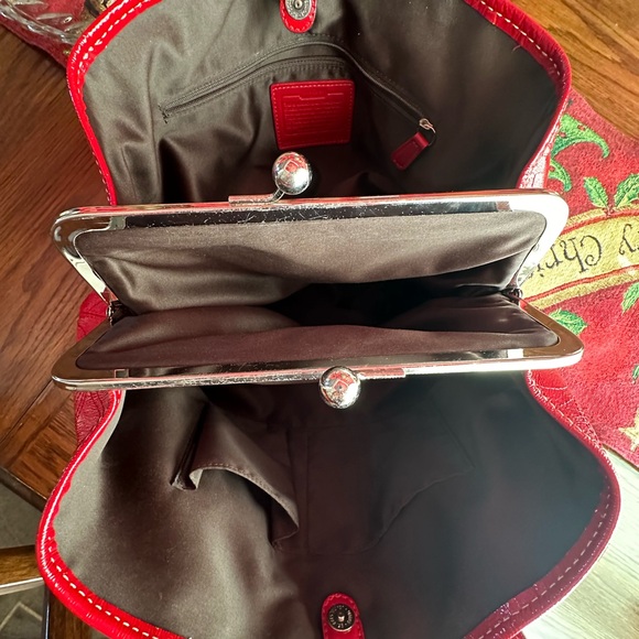 Coach - Red Patent Leather Satchel - Picture 7 of 12